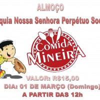 Almoço Festivo dia 01/03.