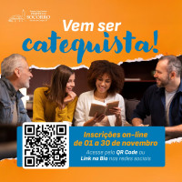 Vem ser Catequista! Inscrições de 01 a 30/11.